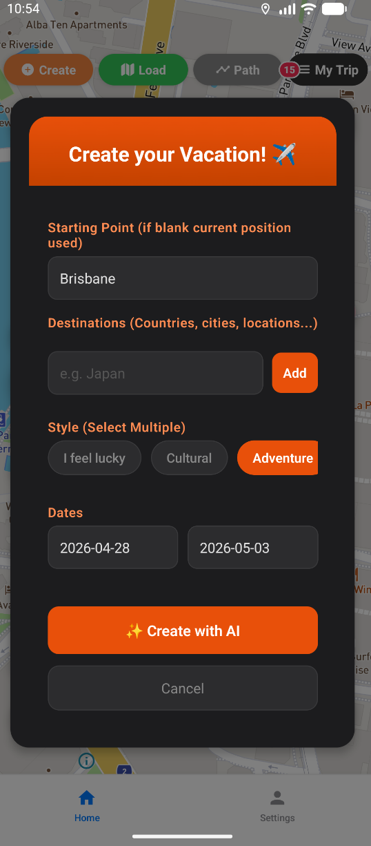 App CreateTrip